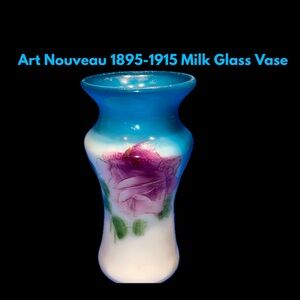 Art Nouveau 1895-1915 Milk Glass Vase